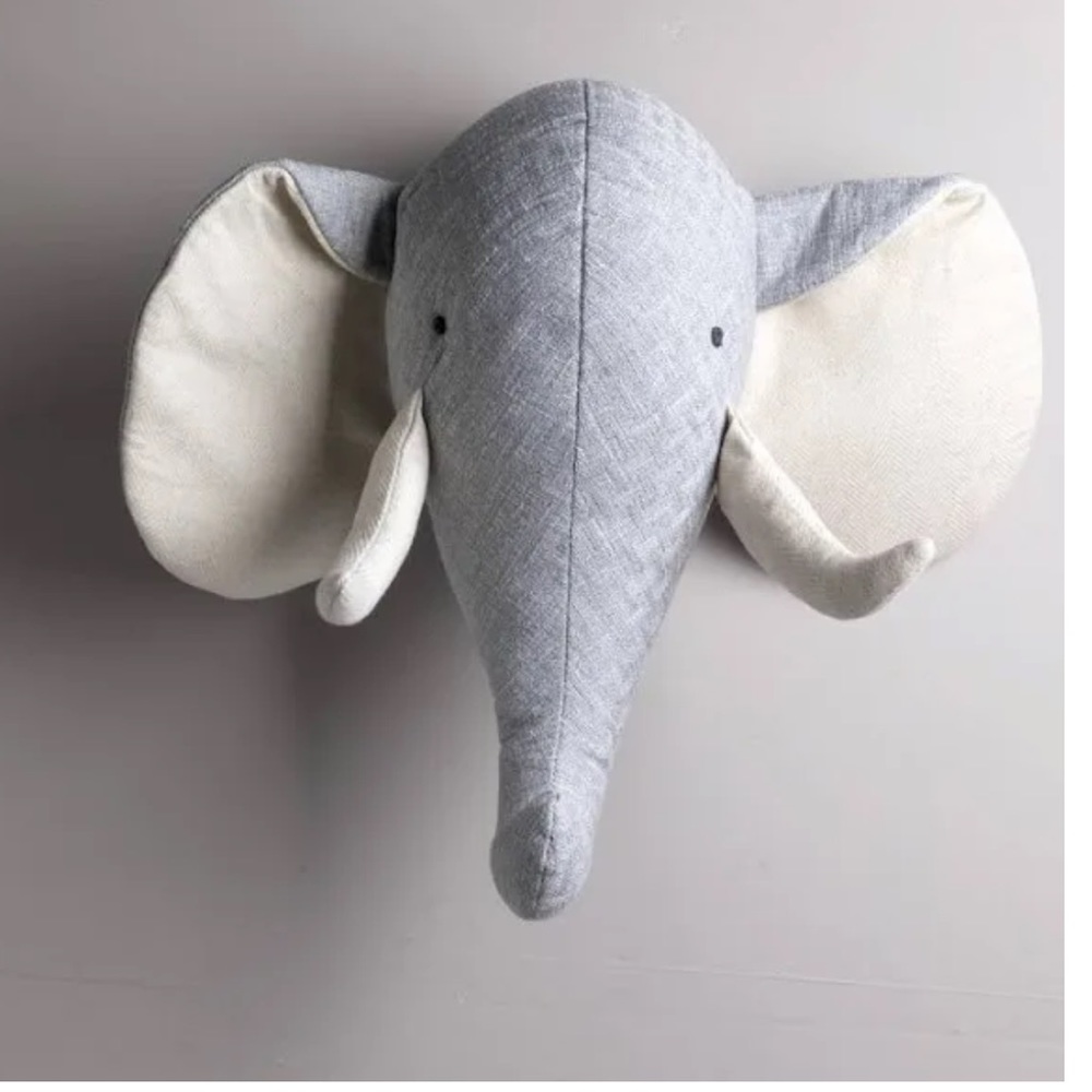 Fabric elephant wall decor - has loop on back!